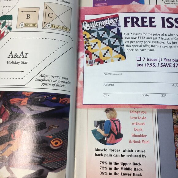 Quiltmaker Magazine Nov/Dec 1998 Tips & 5 New Patterns For Quilting Enthusiasts - Picture 5 of 8